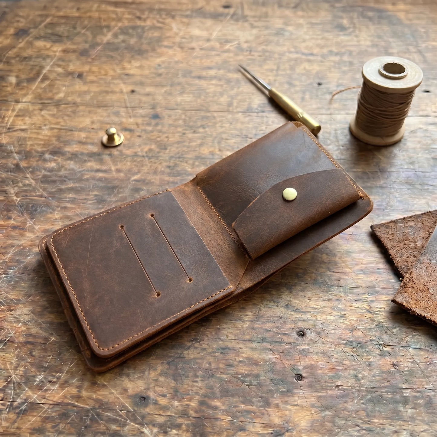 Cowhide Trifold Wallet