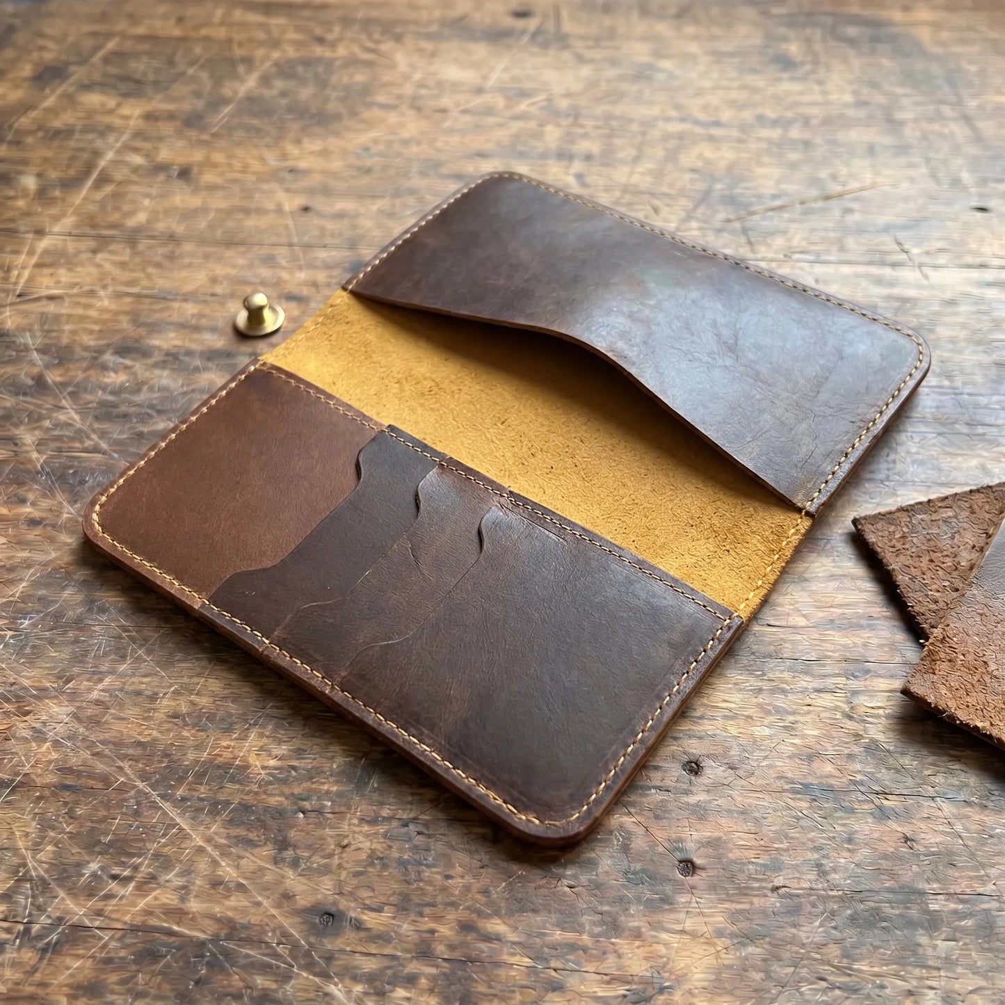 Cowhide Checkbook Wallet