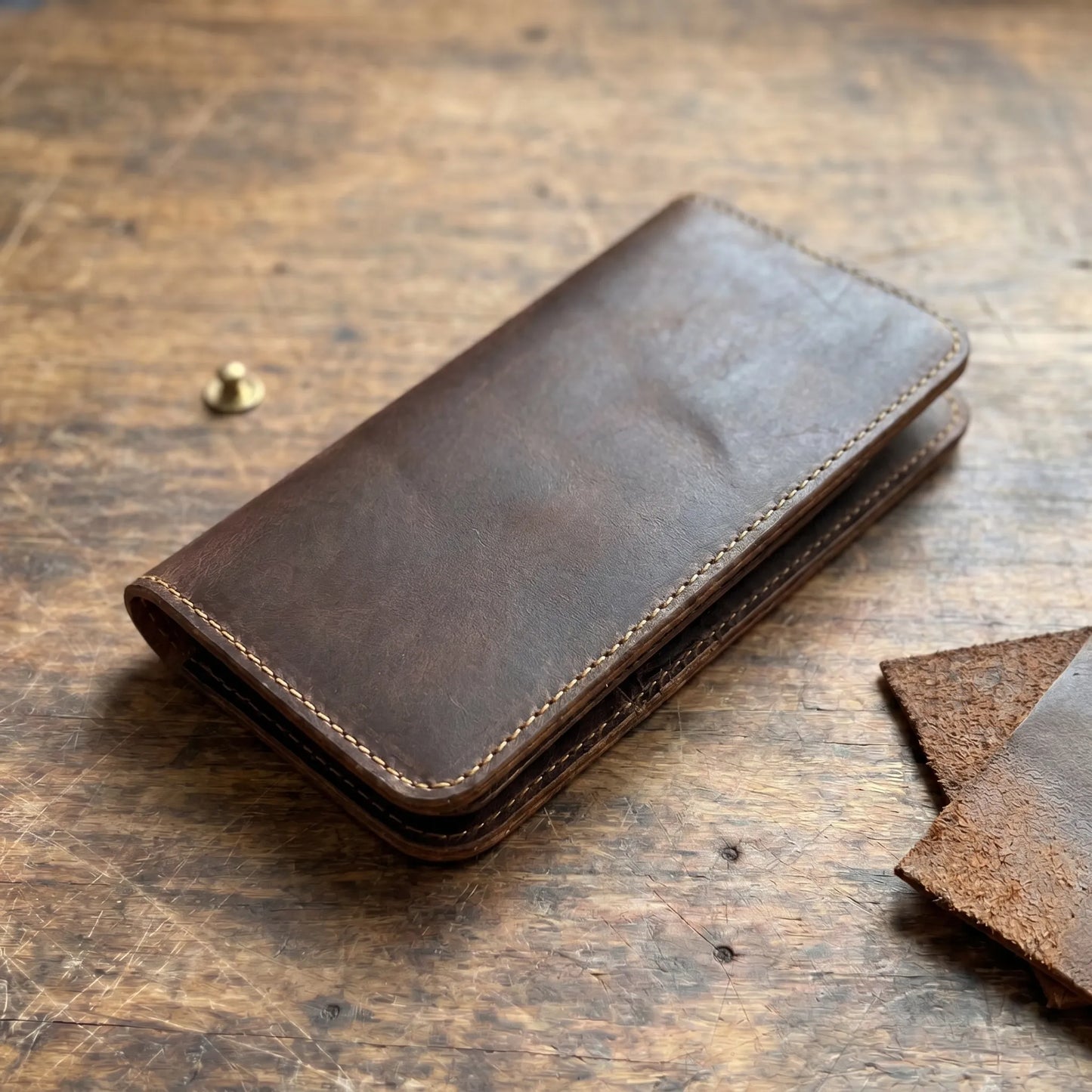 Cowhide Checkbook Wallet