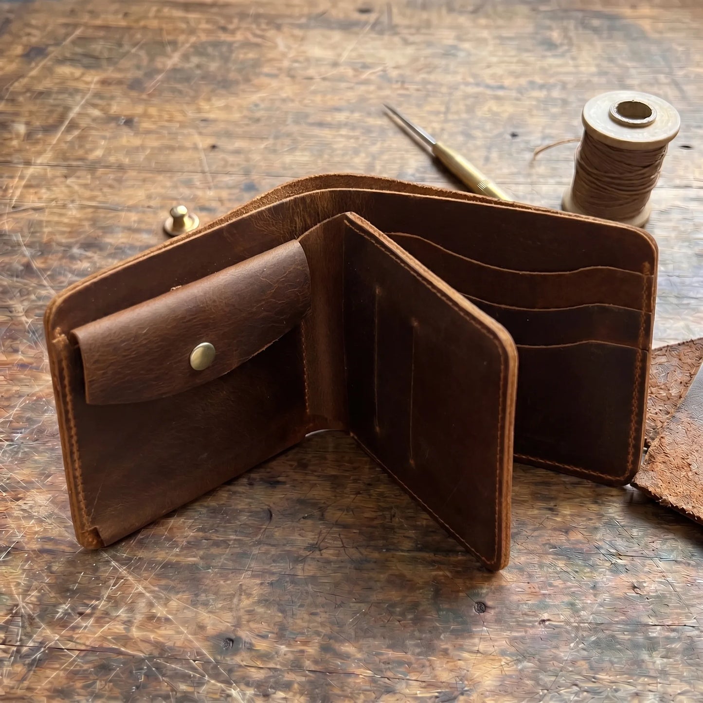 Cowhide Trifold Wallet