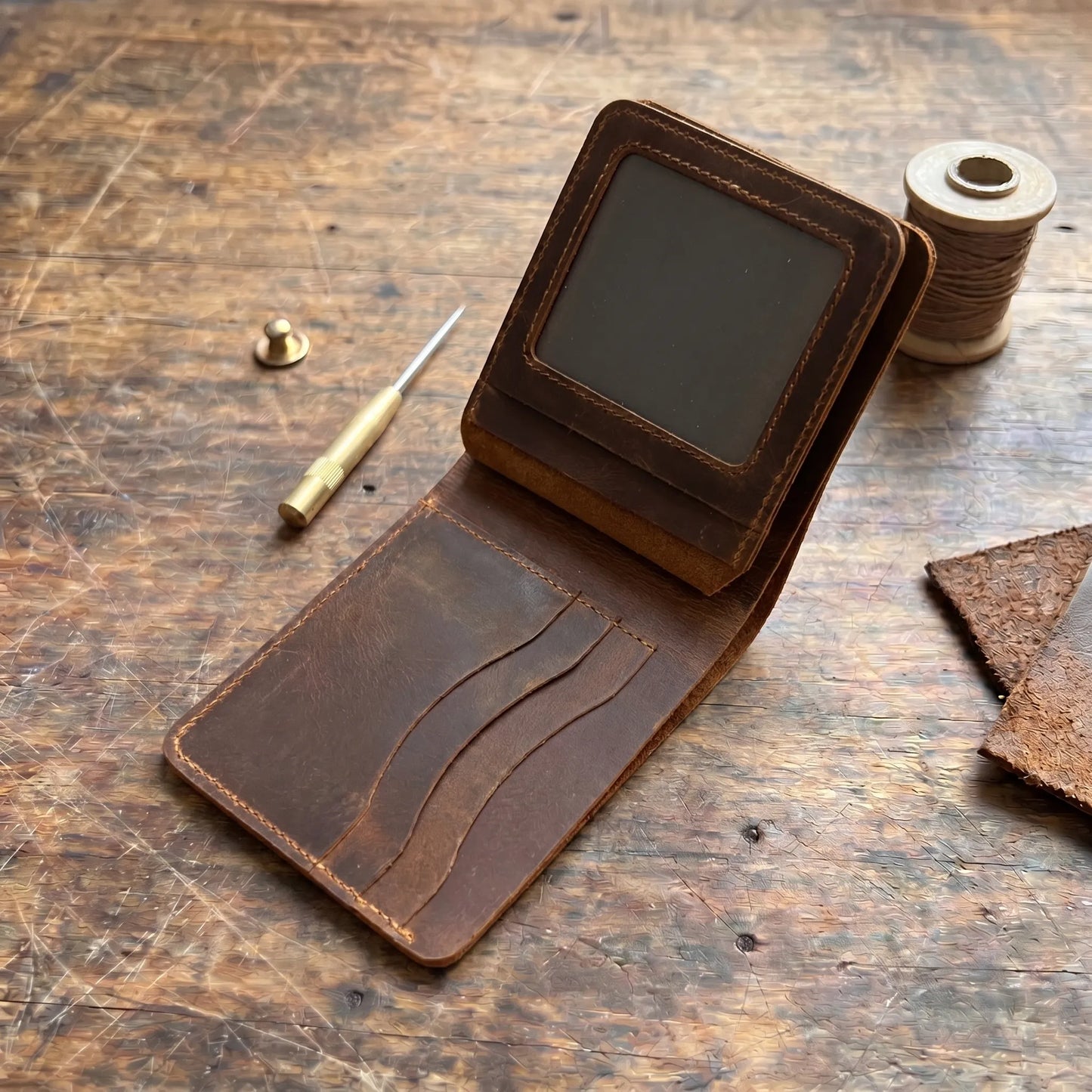 Cowhide Trifold Wallet