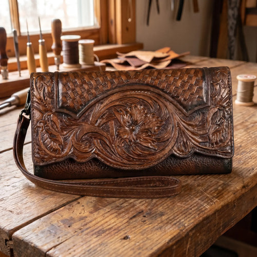Floral Cowhide Wallet