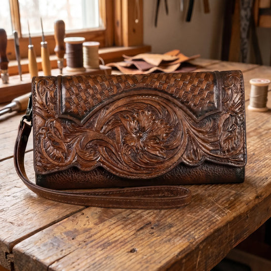 Floral Cowhide Wallet