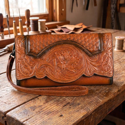 Floral Cowhide Wallet